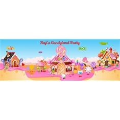 Candyland Birthday Banner 12x36 Inch | Personalized  or Plain